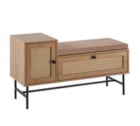 FineBuy Banc à Chaussures 100x38x60 cm Décor Chêne Rotin avec Assise