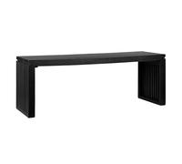 FineBuy Banc de 120 cm en bois massif d'acacia noir - Banc de garde-robe et de lit moderne - Banc de couloir en bois pour entrée, chambre à coucher, salon