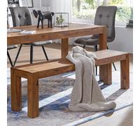 FineBuy Banc 140 cm Bois Massif Sheesham, Banc de Cuisine Campagne