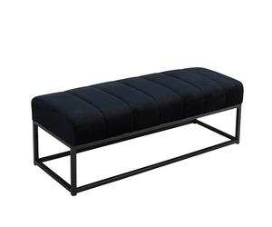 FineBuy Banc rembourré en velours 108 x 40 x 40 cm avec structure en métal, design matelassé pour couloir, chambre à coucher