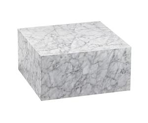 FineBuy Basse FineBuy Monobloc 60x30x60 cm Brillant Aspect marbre Blanc | Table de Salon Design Cube carré | Table d'appoint de Salon en Forme de Cube