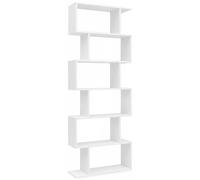 FineBuy Bibliothèque 70x23,5x190,5 cm Blanche avec 6 Compartiments, Étagère