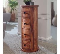 FineBuy Buffet Ø 35 cm Sheesham Bois Massif avec Tiroirs Commode de la Chambre