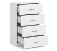 FineBuy Buffet 60x30x90 cm Blanc Brillant, Commode à Tiroirs | étroit enfilade avec socle, armoire polyvalente avec rangement pour salle à manger, entrée et chambre