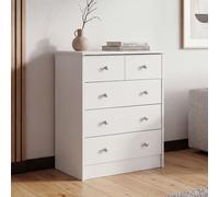 FineBuy Buffet Bois Blanc 60 x 70 x 35 cm 5 tiroirs | Commode Design Moderne | Commode de la Chambre Espace de Sauvegarde | Petite Armoire sans Pieds