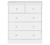 FineBuy Buffet Bois Blanc 60 x 70 x 35 cm 5 tiroirs | Commode Design Moderne | Commode de la Chambre Espace de Sauvegarde | Petite Armoire sans Pieds