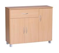 FineBuy Buffet SETE 90x30x75 cm Hêtre avec Tiroir et 3 Portes