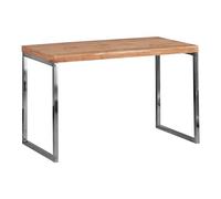 FineBuy Bureau Bois Massif Acacia 120 x 76 x 60 cm Table d'ordinateur | Table Console Style Maison de Campagne | Meubles en Bois Naturel Bureau d'angle | Table de Bureau avec des Jambes en métal