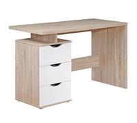 FineBuy Table de bureau 120x76x53cm Table PC Table d'ordinateur Sonoma / Blanc
