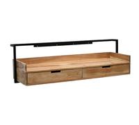 FineBuy Bureau Mural 120x38x37 cm Bois Massif Acacia, 2 Tiroirs