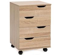 FineBuy Caisson à roulettes 40x40x60 cm Bois avec 4 Tiroirs