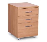FineBuy Caisson à roulettes Ottawa 40x45x60 cm Hêtre avec 3 Tiroirs
