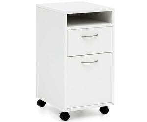 FineBuy Caisson de Bureau 33x63x38 cm Placard de Rangement Mobile Blanche | Armoire de Rangement Petite avec Tiroir | Meuble de Bureau a Roulette