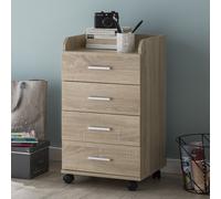 FineBuy Caisson de Bureau 40x70,5x33 cm Placard Rangement Mobile avec Roulettes