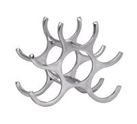 FineBuy Casier à Vin 29x14x24 cm Aluminium Argenté pour 6 Bouteilles