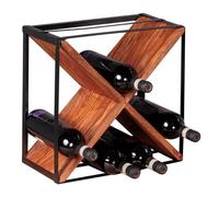 FineBuy Casier à vin Bois Massif Porte-bouteilles de vin Range bouteilles 37 cm [Sheesham]