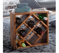 FineBuy Casier à vin Bois Massif Porte-bouteilles de vin Range bouteilles 40 cm