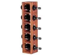 FineBuy casier à vin Bois Massif Porte-Bouteilles de vin Sheesham 15 x 70 x 15 cm | Casier à Bouteilles pour 5 Bouteilles - Range Bouteilles vin pour Le Mur