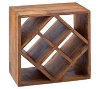 FineBuy casier à vin Bois Massif Porte-Bouteilles de vin Sheesham 40 x 40 x 25 cm | Casier à Bouteilles pour 8 Bouteilles - Range Bouteilles