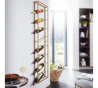 FineBuy Casier à Vin Mural Métal Doré 36x150x8cm Étagère Porte-bouteilles Étroit