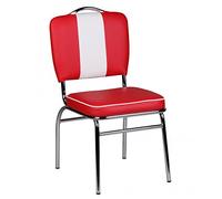 FineBuy Chaise Américain Diner Rétro Rouge, Hauteur d'assise 47 cm