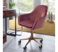 FineBuy Chaise De Bureau 85 - 105 cm Velours Fauteuil Pivotant Chaise Coquille