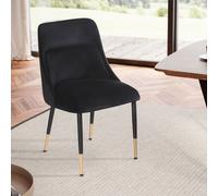 FineBuy Chaise de salle à manger en velours Chaise de cuisine à coque Moderne Rembourrée Tissu