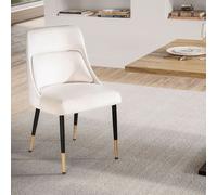 FineBuy Chaise de salle à manger en velours Chaise de cuisine à coque Moderne Rembourrée Tissu