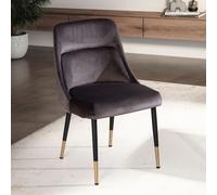 FineBuy Chaise de salle à manger en velours Chaise de cuisine à coque Moderne Rembourrée Tissu
