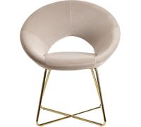 FineBuy Chaise de salle à manger en velours / métal Chaise de cuisine rembourrée Chaise salle à manger