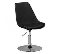 FineBuy Chaise de Salle à Manger Pivotante en Plastique et Metal - Design Moderne Noir | Siège de Cuisine Reglable en Hauteur avec Dossier Rembourré Confortable 110 kg