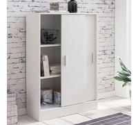 FineBuy Commode avec 2 portes Armoire 60x107,5x28,5 cm Blanche Buffet Cabinet