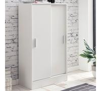 FineBuy Commode 60x107,5x28,5 cm Armoire avec Portes Blanc Meuble Rangement | Buffet Salon Moderne | Cabinet Chambre Blanche