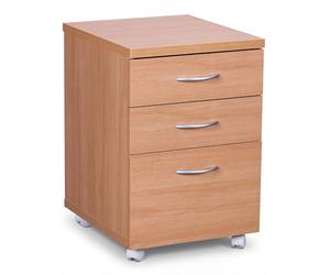 FineBuy Conteneur Roulant Bois hêtre 40 x 60 x 45 cm | Conteneur de tiroir Style Moderne | Mobilier de Bureau avec des rôles | pour Le Bureau avec 3 tiroirs