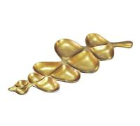 FineBuy Coupe Décorative Feuille 60,5 cm Aluminium Dorée, Vide-Poche