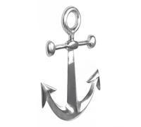 FineBuy Déco Murale Ancre 62x40 cm Aluminium Argentée, Maritime | maritime décoration murale en métal, sculpture murale pièce unique faite main, pour salon, entrée et salle de bain