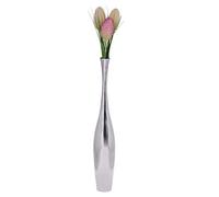 FineBuy Deco Vase Design Aluminium décoration Wohndeko Moderne Vase à Fleur Couleur Argent décoration de Table de Table Vase