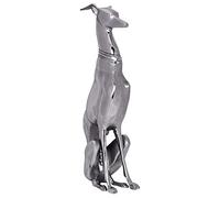 FineBuy Décoration Design Chien Aluminium argenté Sculpture lévrier Chien Statue