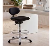 FineBuy Design Tabouret à Roulettes Pivotant 360° Rembourré Tabouret de bureau