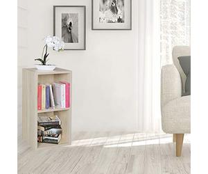 FineBuy Étagère 30x30x60 cm, Bibliothèque Étroite avec 2 Compartiments | petit étagère pour livres et déco, étagère pour salon, salle de bain et entrée, autoportant, surface facile d'entretien