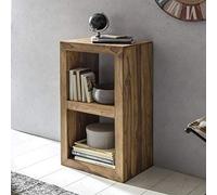 FineBuy Étagère 50x35x88 cm Bois Massif Sheesham Marron, 2 Sols | étagère en bois individuel utilisable, utilisable comme table d'appoint, bois véritable fait main, chaque étagère est unique