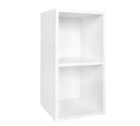 FineBuy Étagère à Livres Bois Blanc 30 x 60 x 30 cm étroit | Étagère Design Style Moderne | Étagères Debout Salle de séjour | Étagère en Bois 2 Compartiments de Rangement