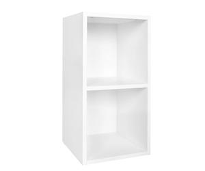 FineBuy Étagère à Livres Bois Blanc 30 x 60 x 30 cm étroit | Étagère Design Style Moderne | Étagères Debout Salle de séjour | Étagère en Bois 2 Compartiments de Rangement