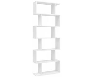 FineBuy Étagère à Livres Bois Blanc 70 x 190,5 x 23,5 cm détaché | Étagère Design Style Moderne | Étagères Debout Salle de séjour | Étagère Murale cloison de séparation | Étagère décorative