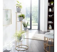 FineBuy Étagère à Plantes Marbre Véritable Blanc 36,5x107,5x36,5 Support Fleurs