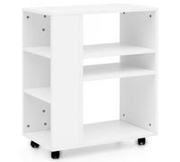 FineBuy Étagère à roulettes 60x35x75 cm Bois Blanche à roulettes