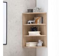 FineBuy Étagère d'angle 30x30x60 cm Bois avec 3 Niveaux | étagère d'angle pour la coin, étagère de cuisine suspendue ou sur pied utilisable, bibliothèque pour salle de bain