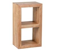FineBuy Étagère Debout Bois Massif Acacia 50 x 80 x 35 cm étagère Petite | Étagère en Bois véritable avec Deux sujets - Mobilier de Salon Étagère à Livres