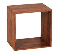 FineBuy Étagère Debout Bois Massif Sheesham 43,5 x 43,5 x 33 cm étagère Petite carré | Étagère en Bois véritable Cube - Table d'appoint Bois véritable - Mobilier de Salon Étagère à Livres