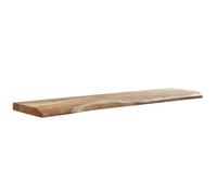 FineBuy Étagère Murale 120 cm Bois Massif Acacia avec Bord Naturel Marron